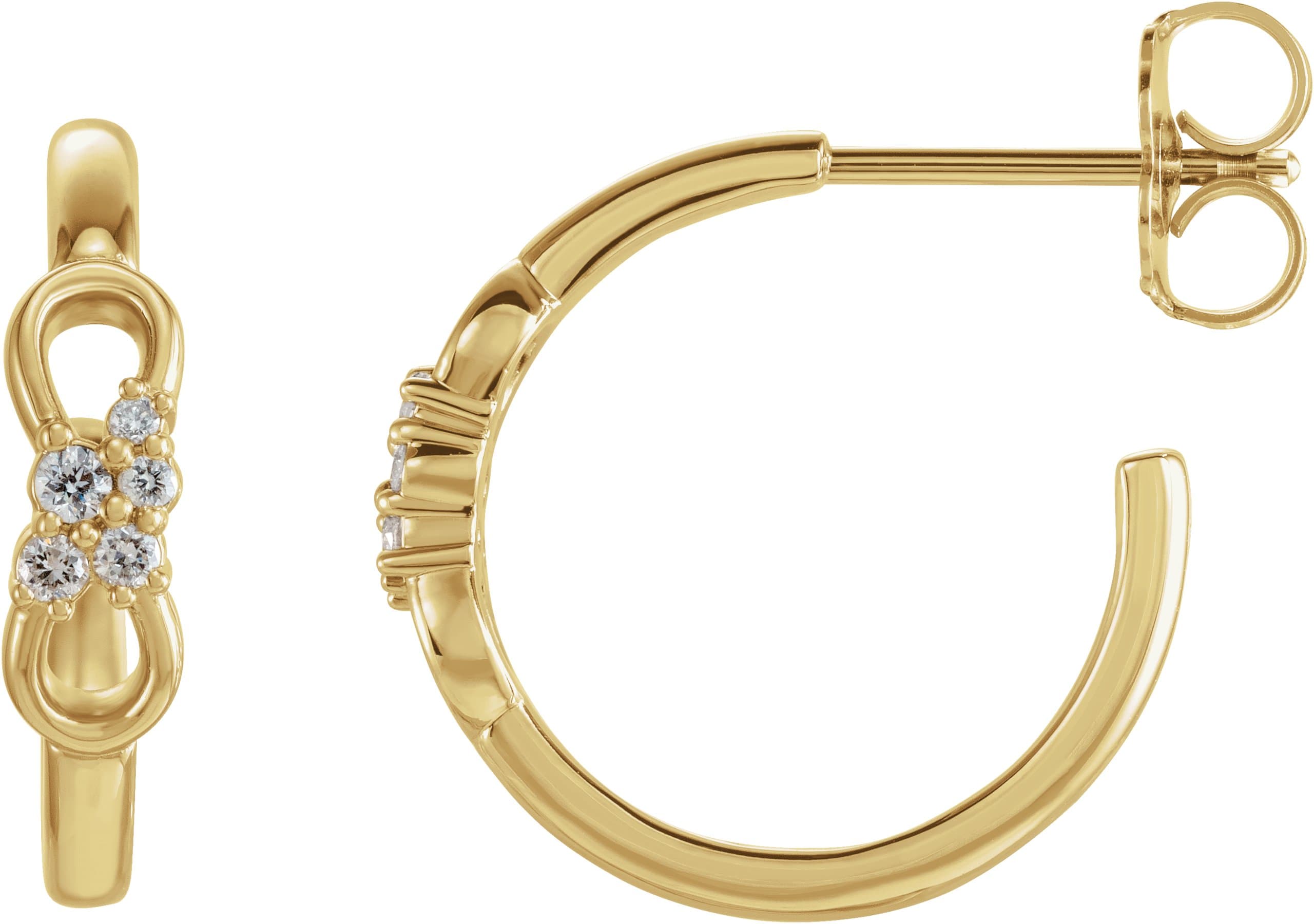 14K Rose .08 CTW Natural Diamond Infinity-Inspired Hoop Earrings