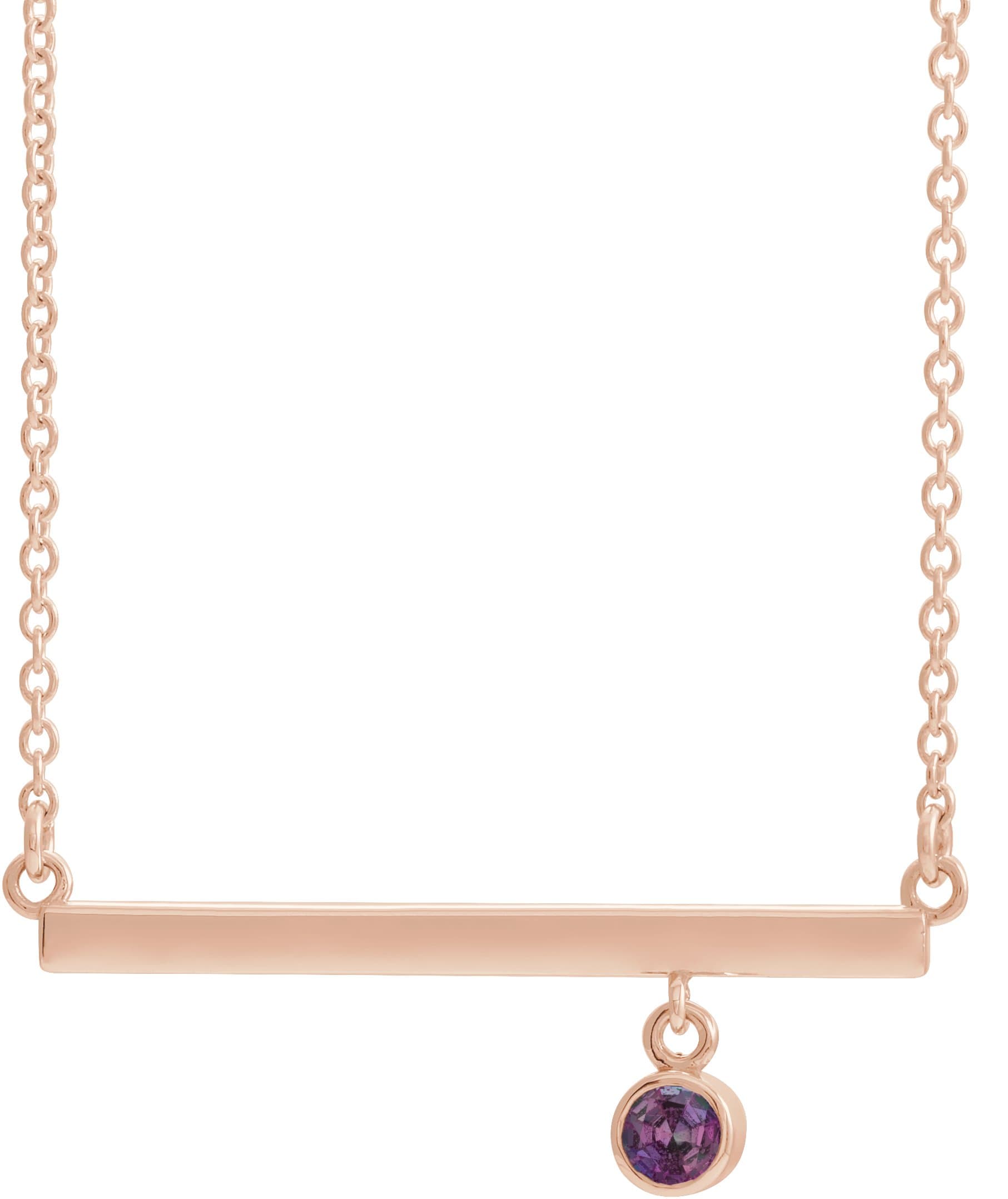 14K White Gold 1/10 CTW Natural Diamond Bezel-Set 18" Bar Necklace