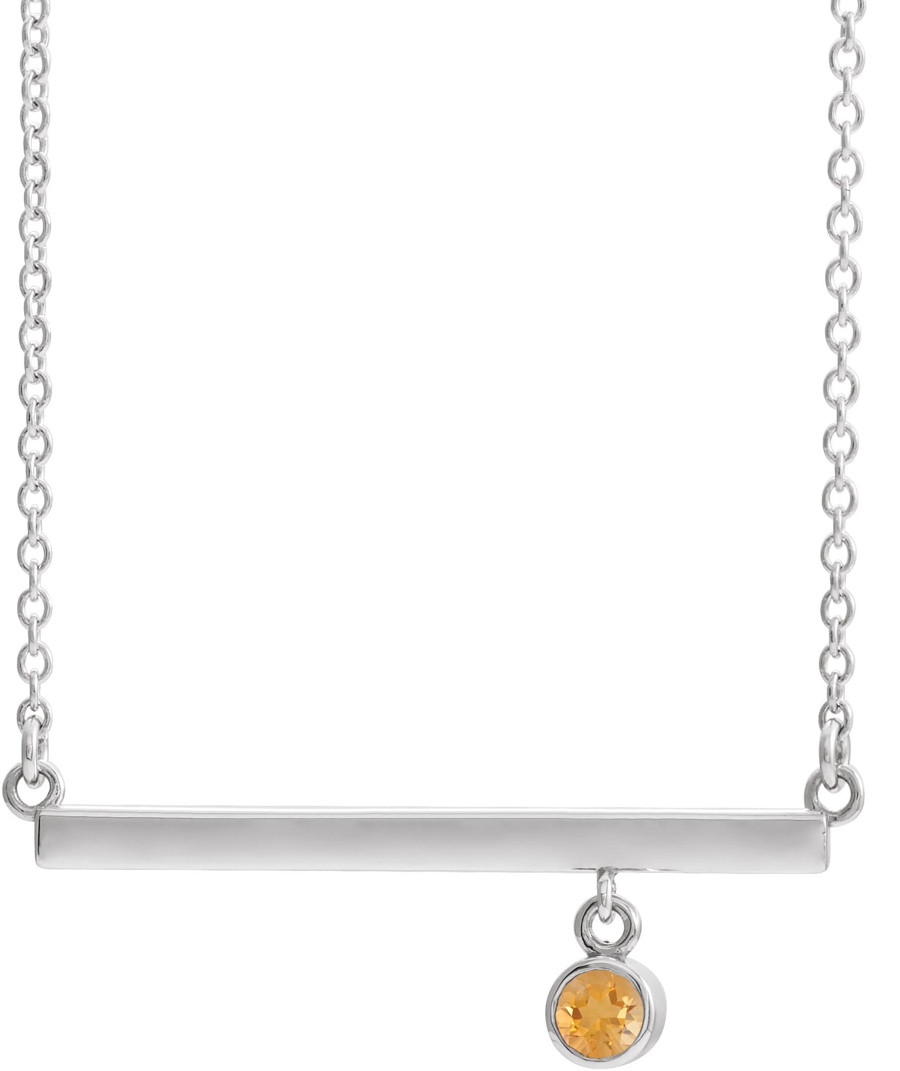 14K Rose Lab-Grown Alexandrite Bezel-Set Bar 18 Necklace