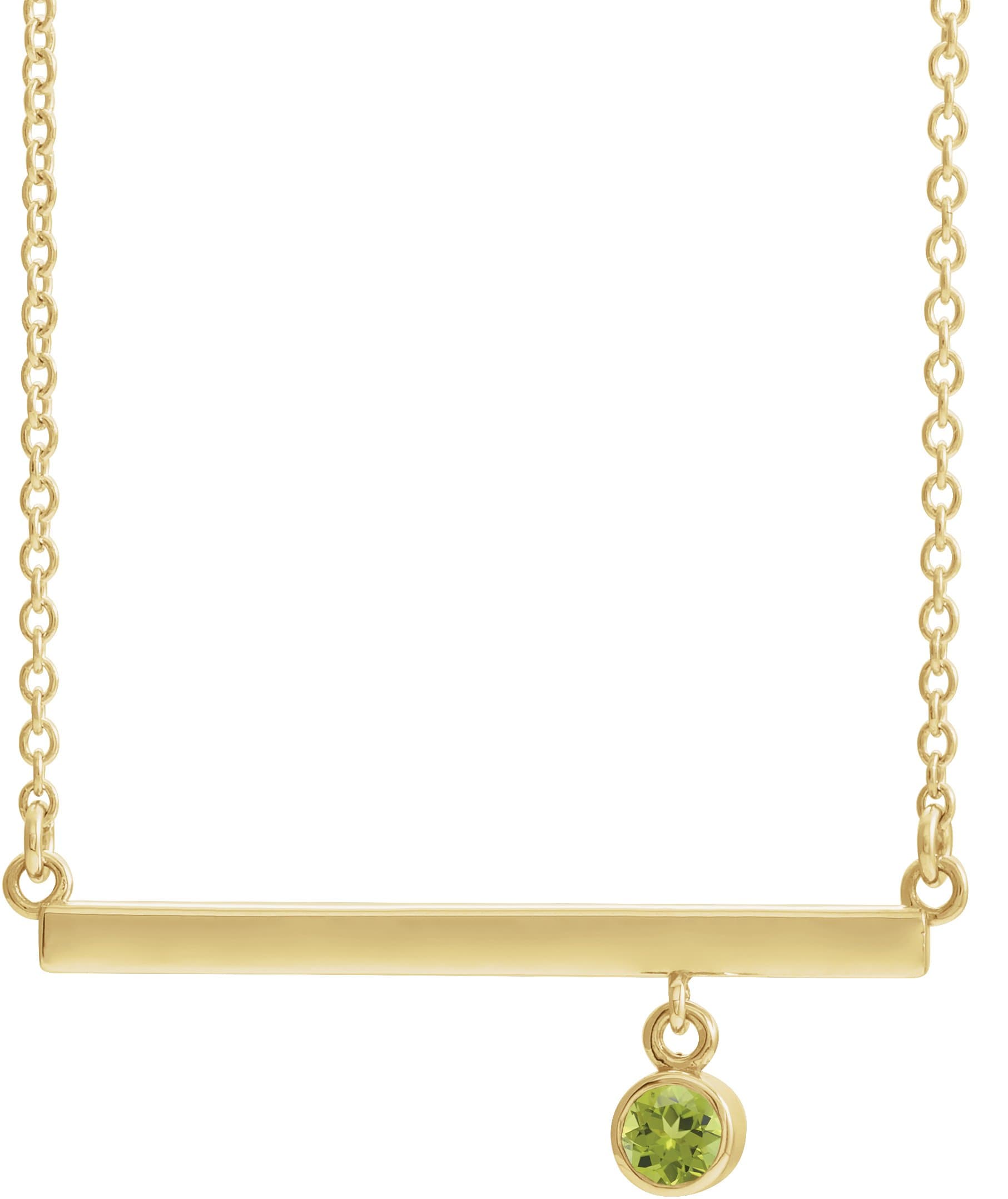 14K Rose Lab-Grown Alexandrite Bezel-Set Bar 18 Necklace