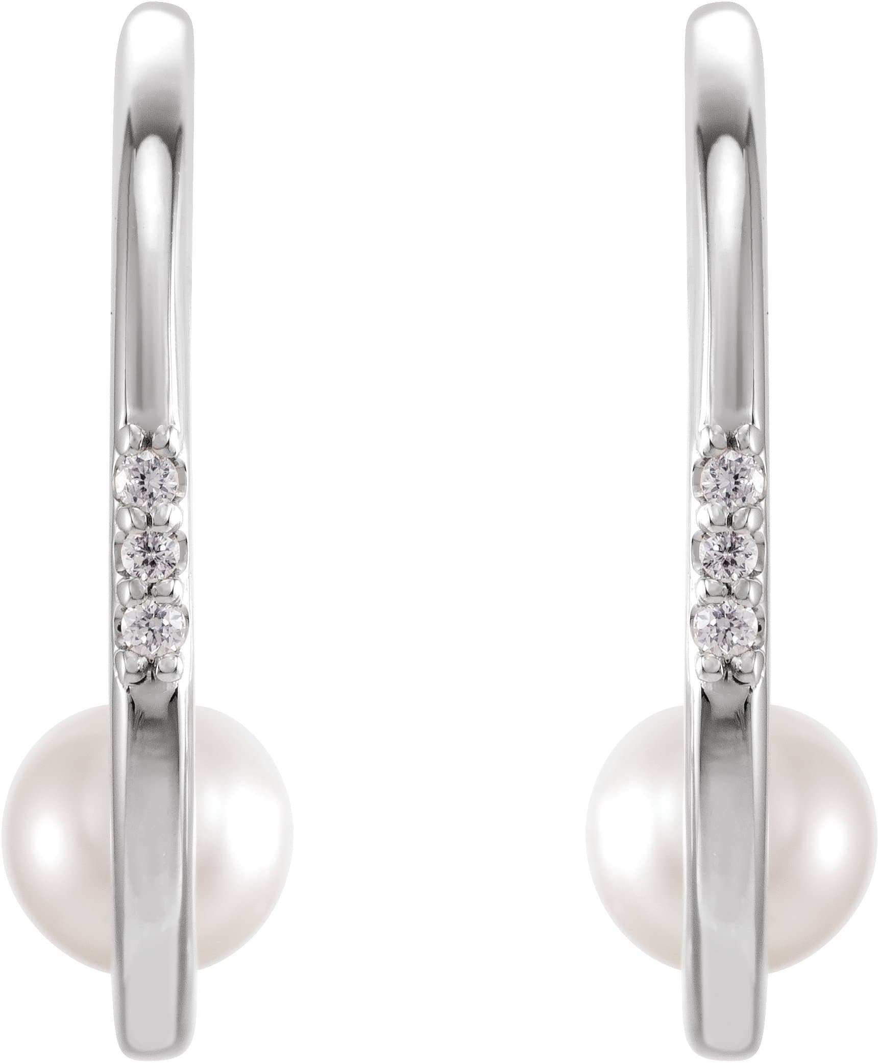 Pearl Hoop Earrings view 2