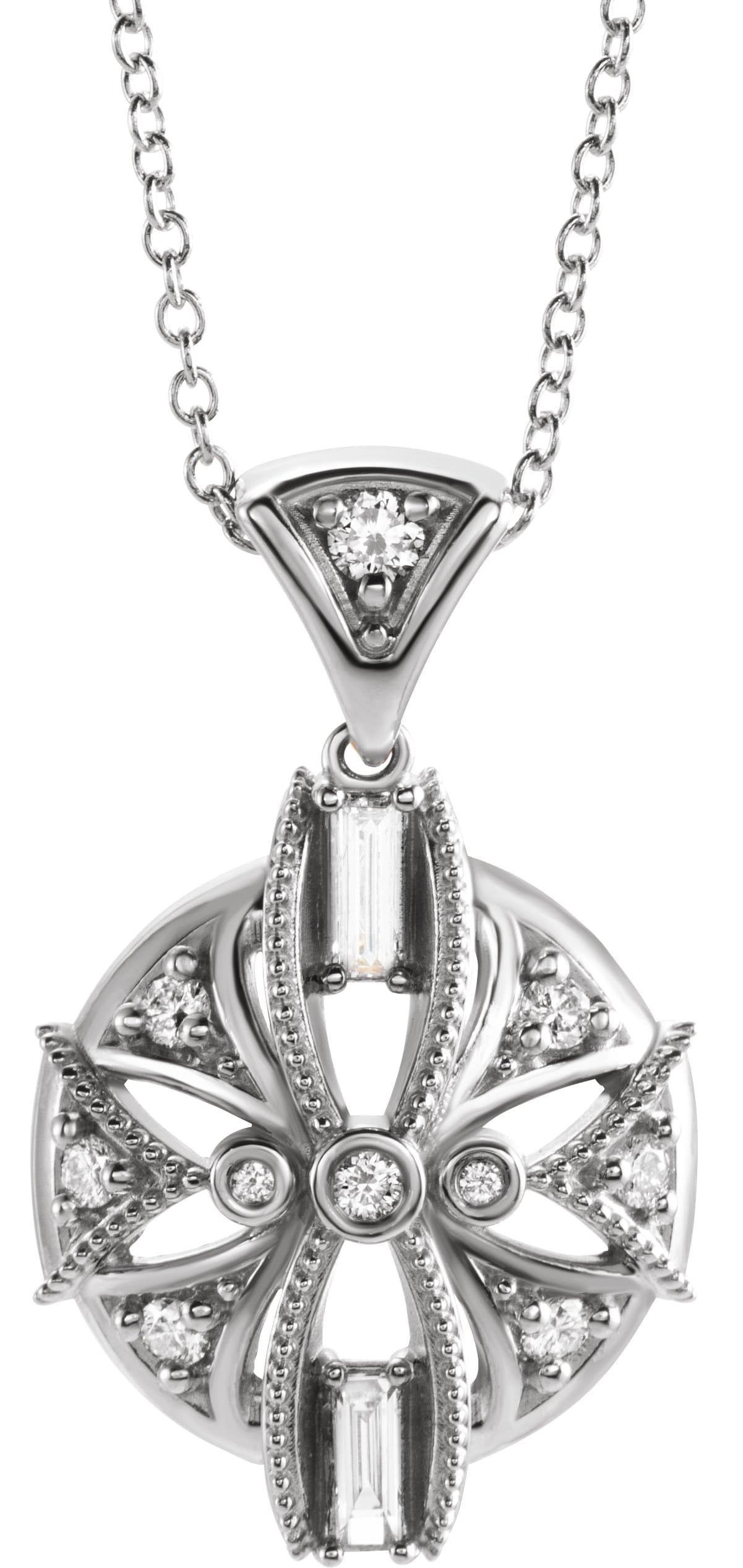 14K Rose 1/4 CTW Natural Diamond Vintage-Inspired 16-18 Necklace