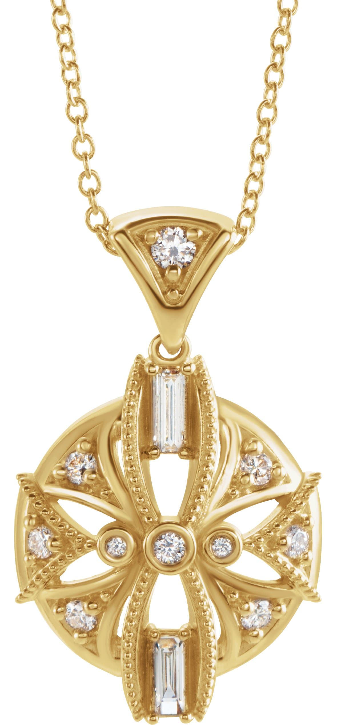 14K Rose 1/4 CTW Natural Diamond Vintage-Inspired 16-18 Necklace
