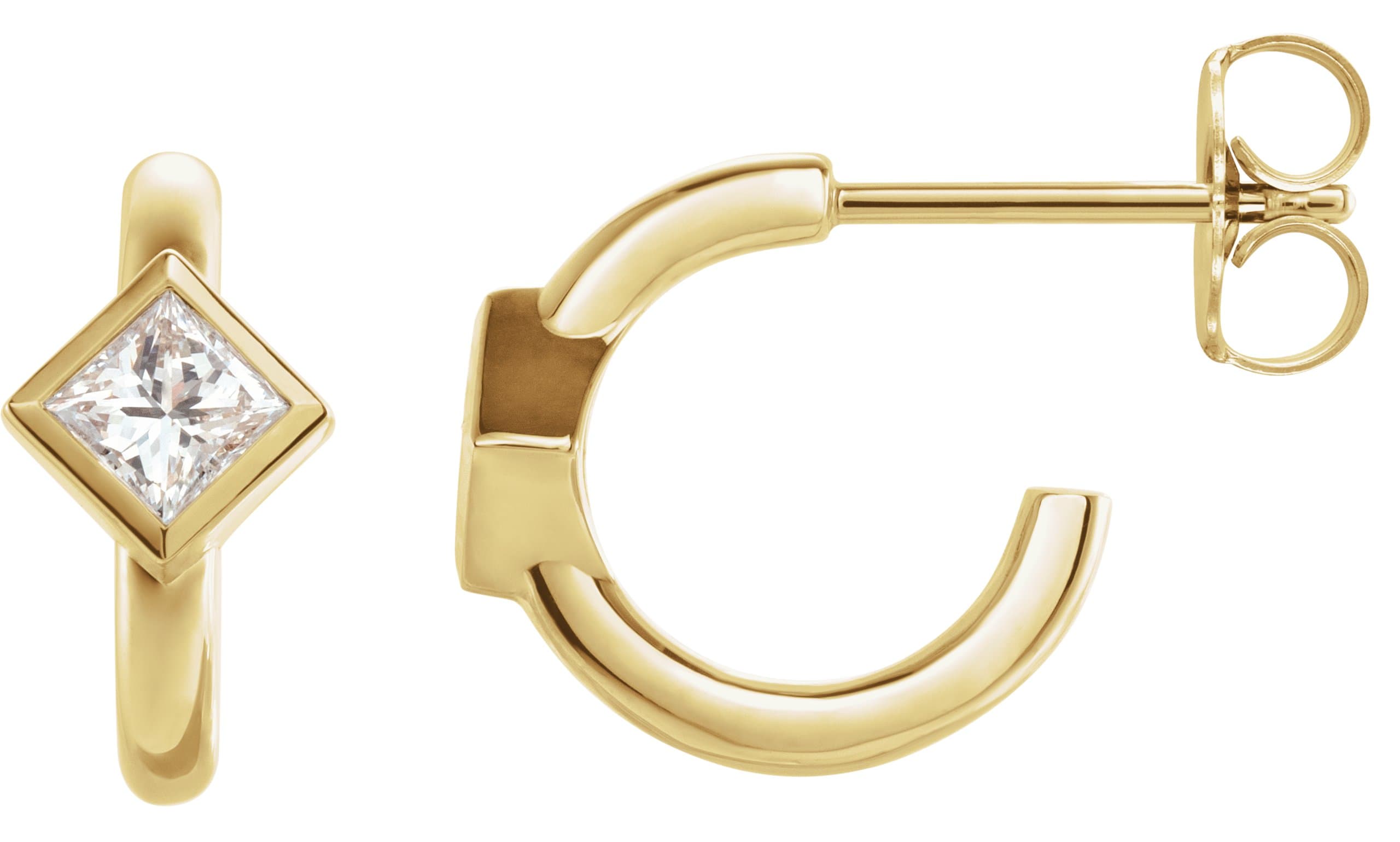 14K Rose 1/5 CTW Natural Diamond Huggie Hoop Earrings