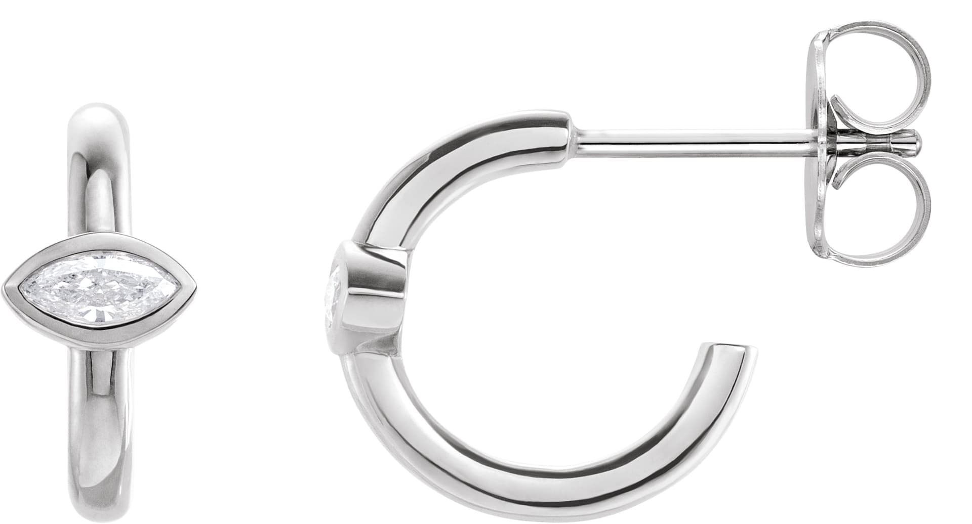14K Rose 1/5 CTW Natural Diamond Huggie Hoop Earrings