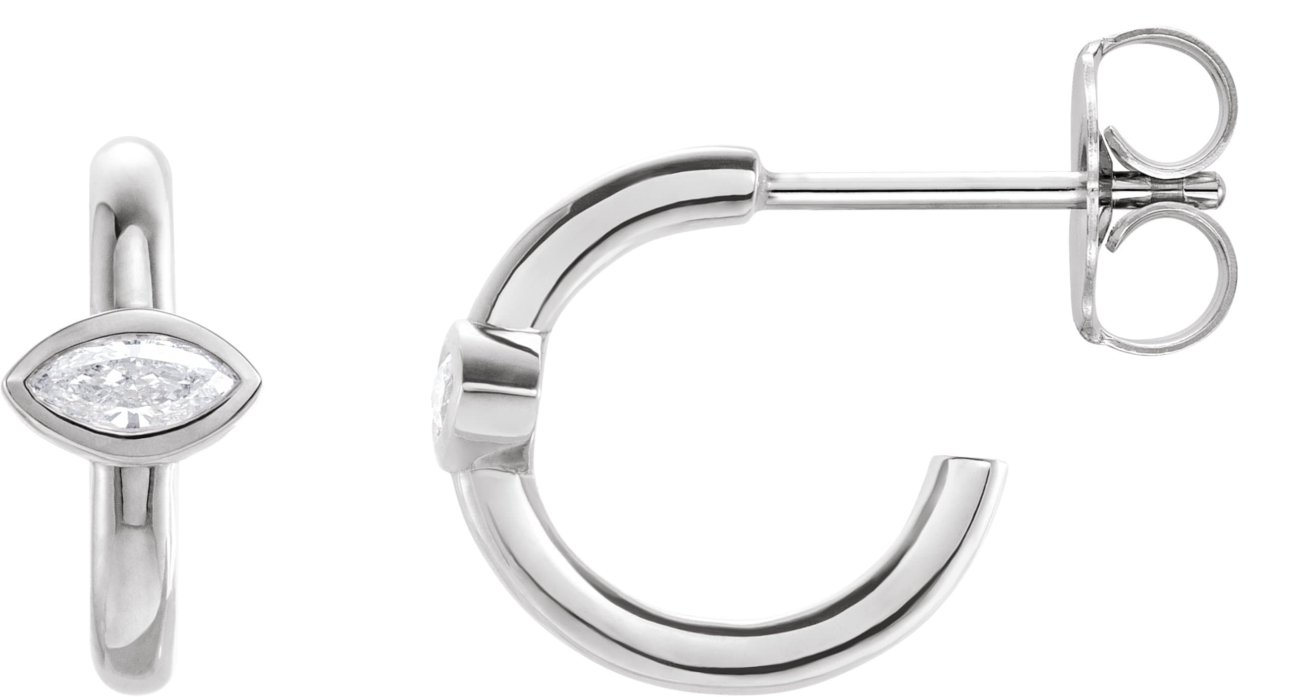 14K Rose 1/5 CTW Natural Diamond Huggie Hoop Earrings