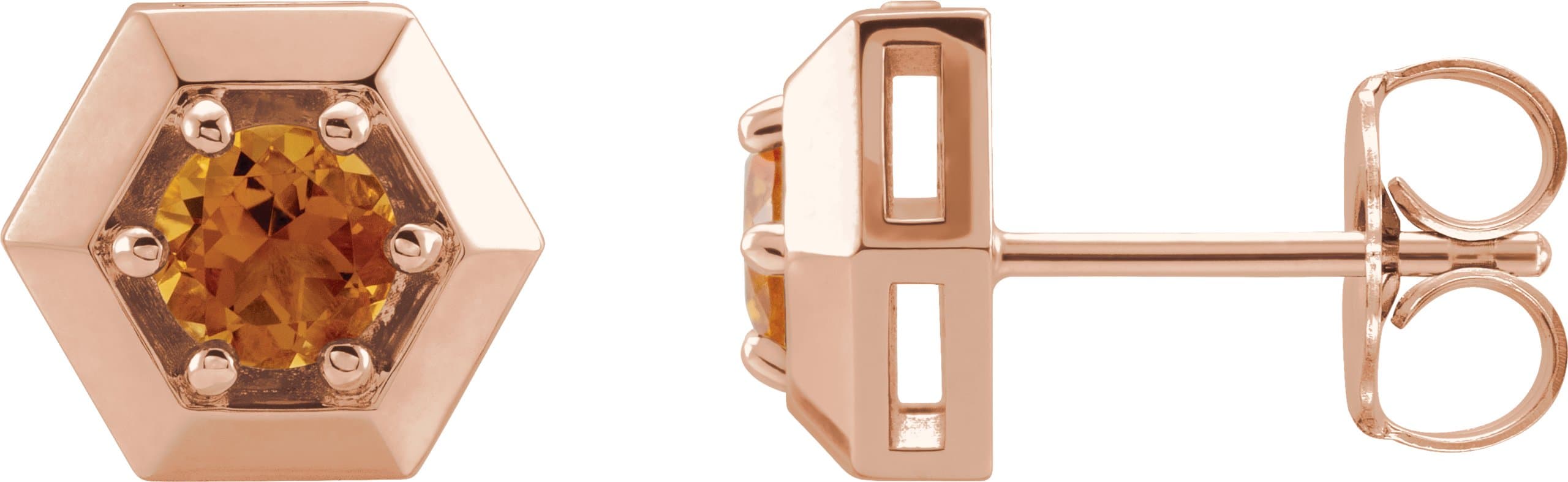 14K Rose 1/2 CTW Natural Diamond Geometric Earrings