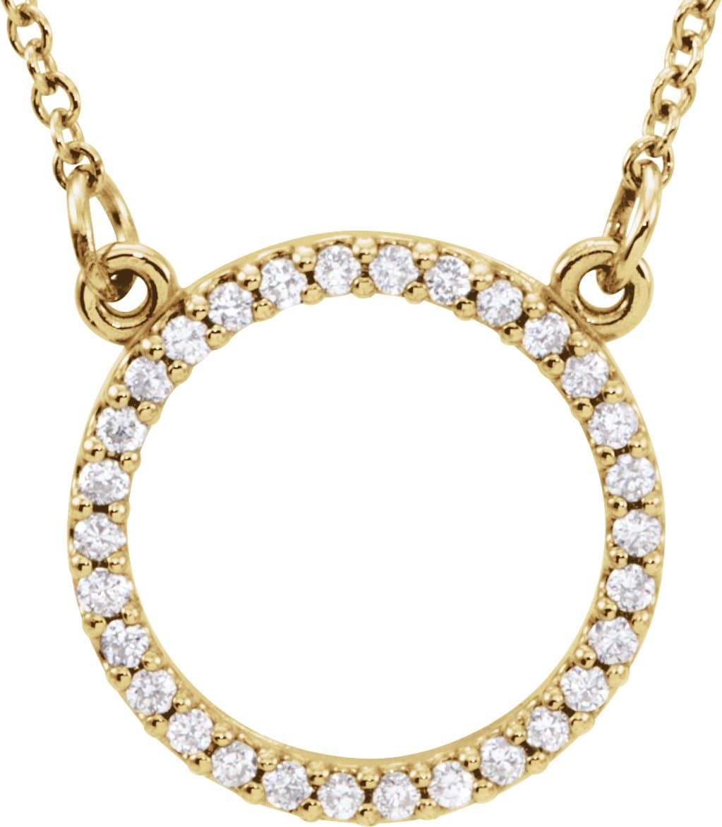 14K Rose 1/5 CTW Lab-Grown Diamond Circle 16 Necklace