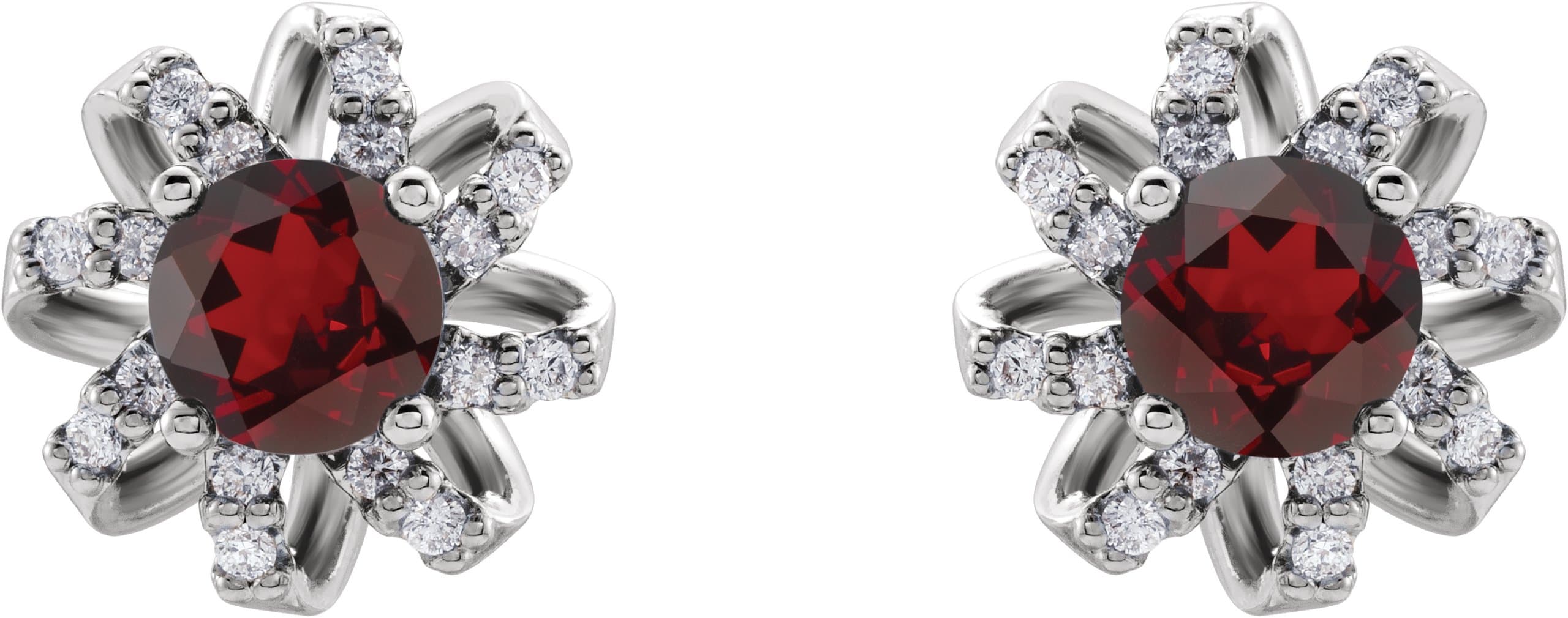 Round 4-Prong Halo-Style Twist Earrings view 2