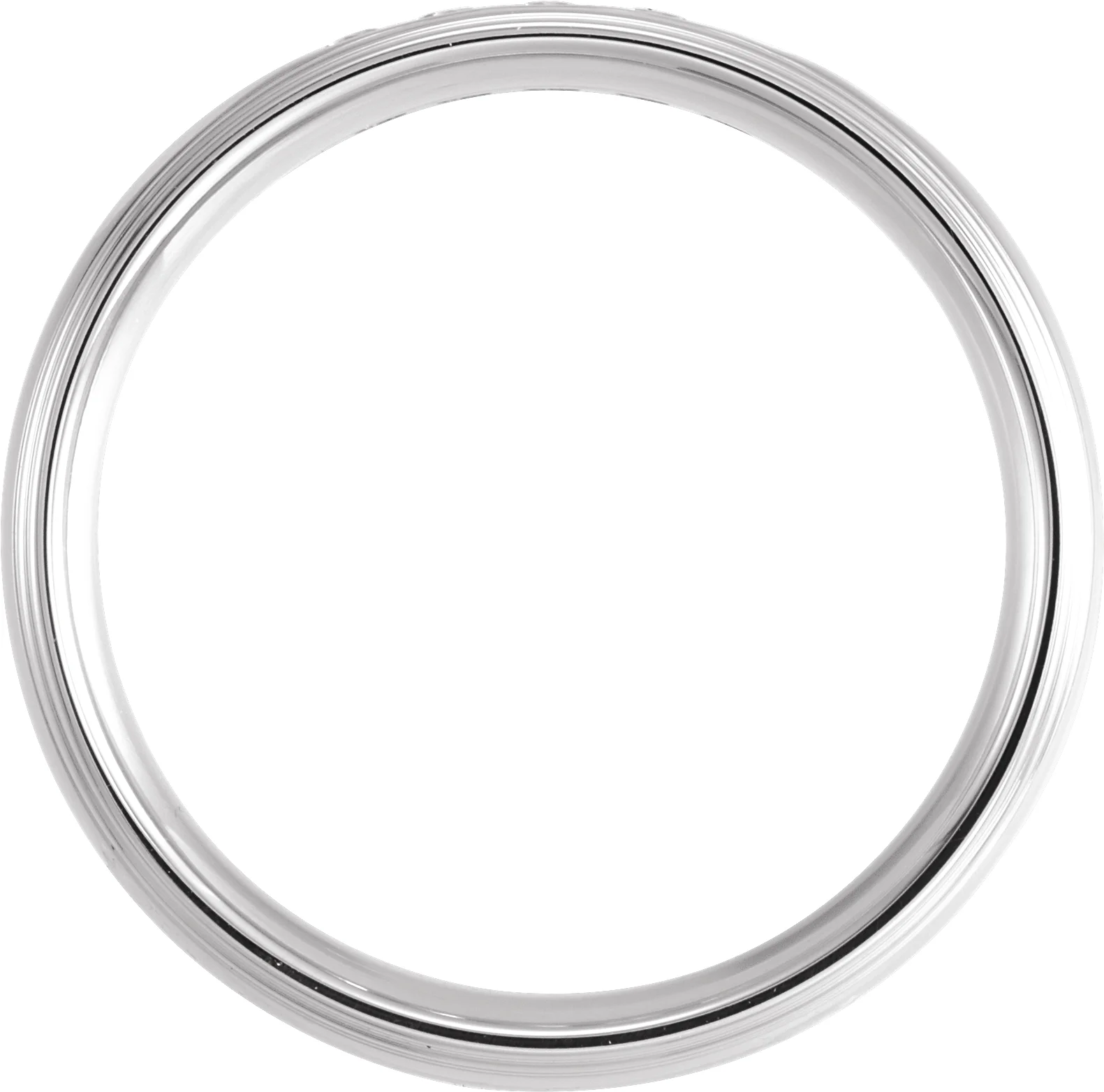 Double Stepped-Edge Comfort-Fit Half Round Band, view 3