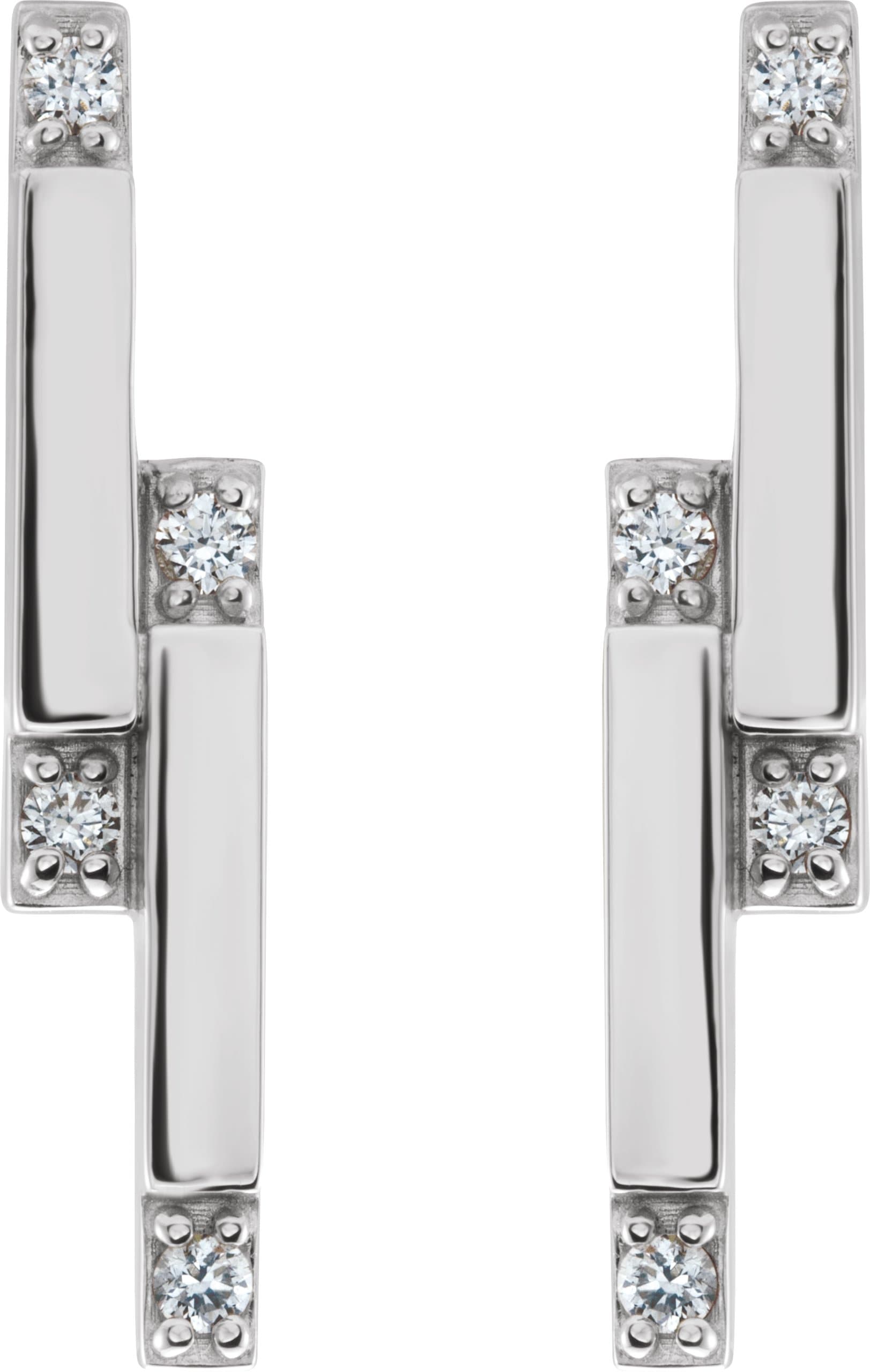 Accented Bar Earrings view 2