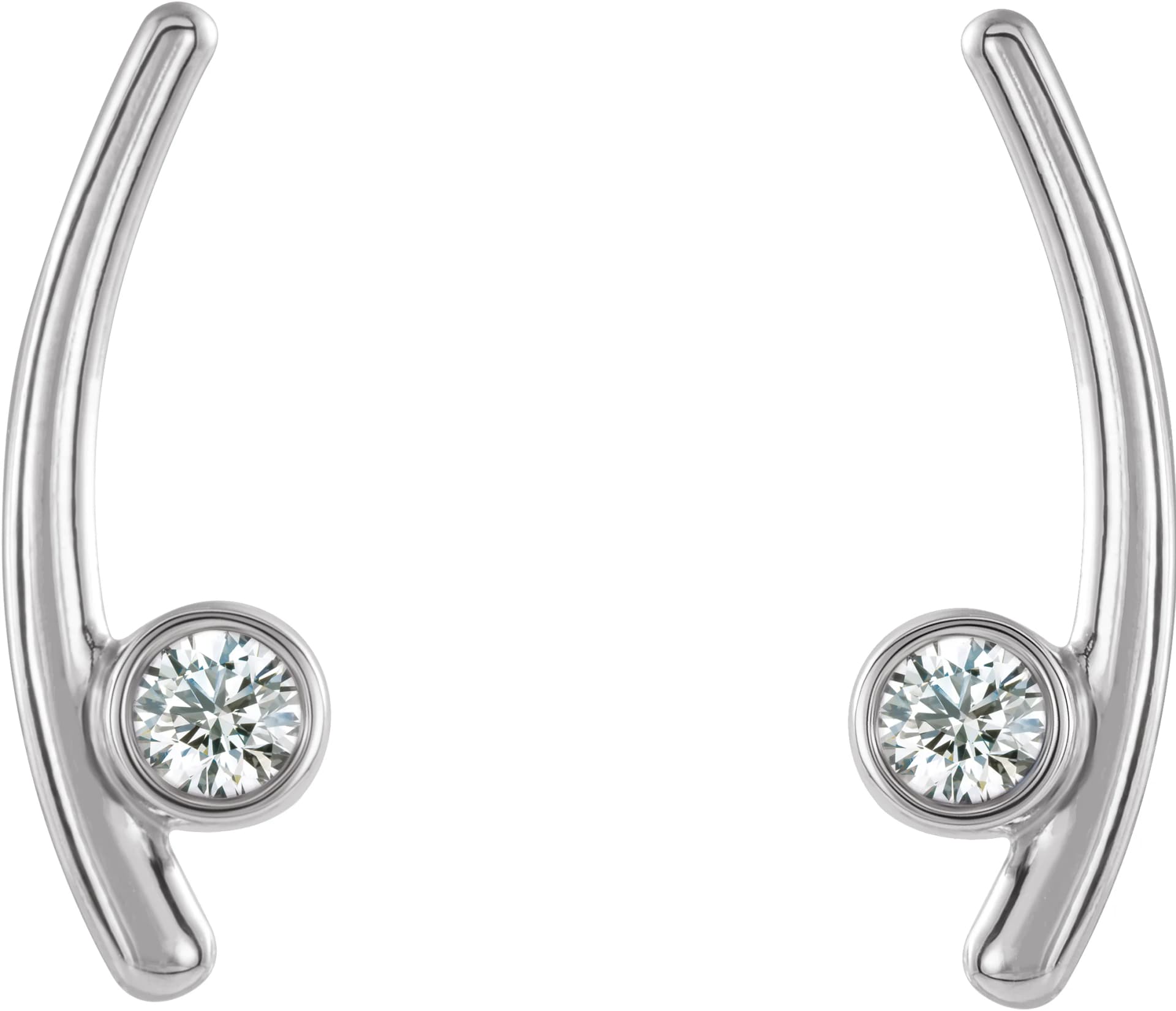 Bezel-Set Ear Climbers, view 3