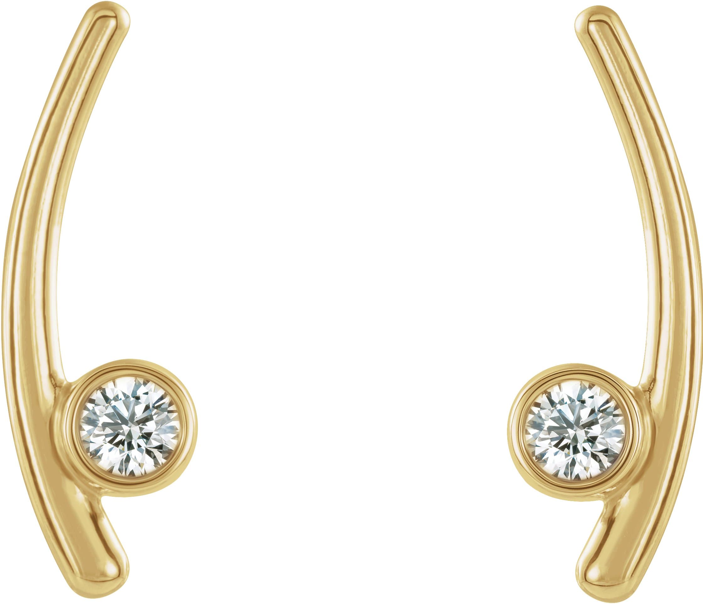 Bezel-Set Ear Climbers view 2