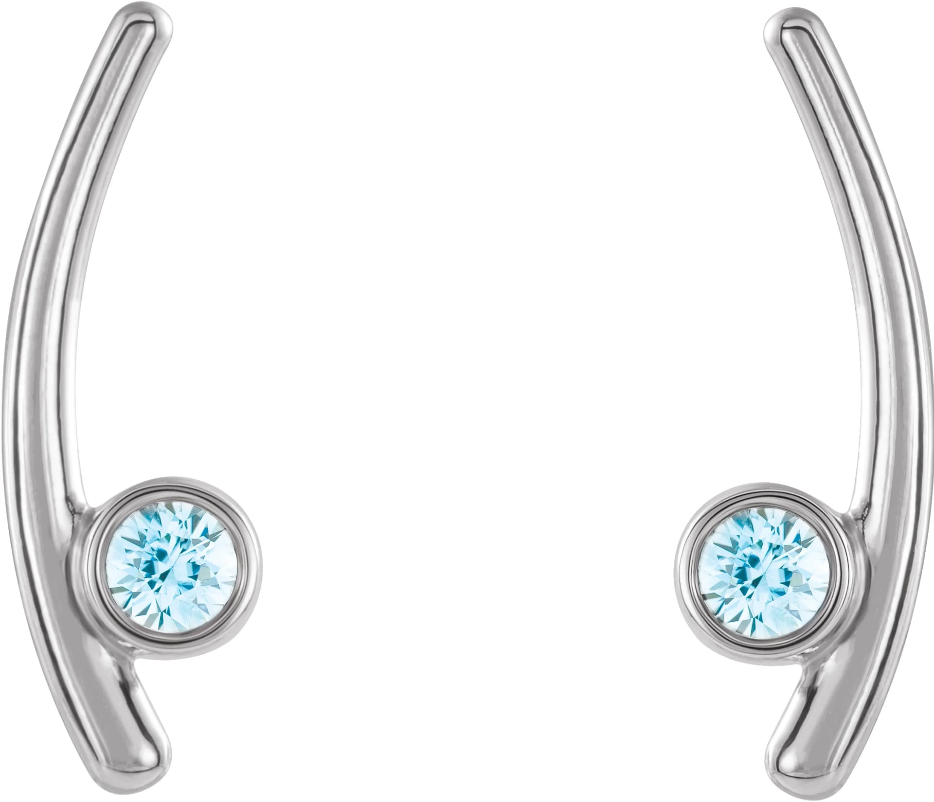 Bezel-Set Ear Climbers, view 3