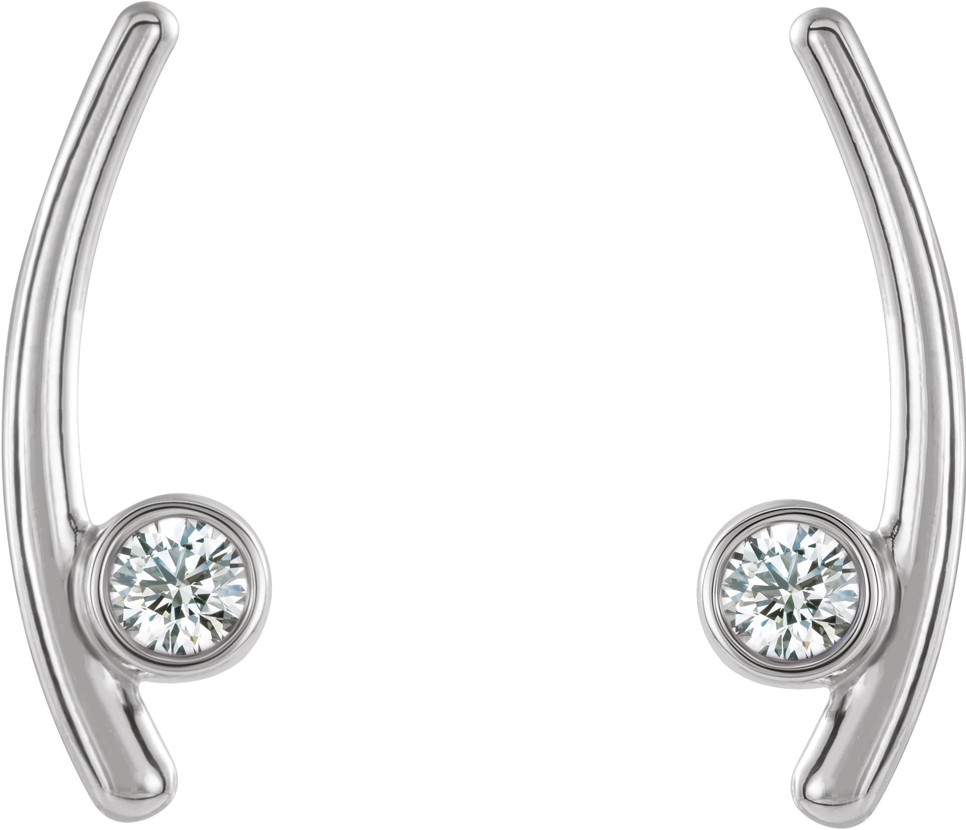 Sterling Silver 1/5 CTW Natural Diamond Ear Climbers