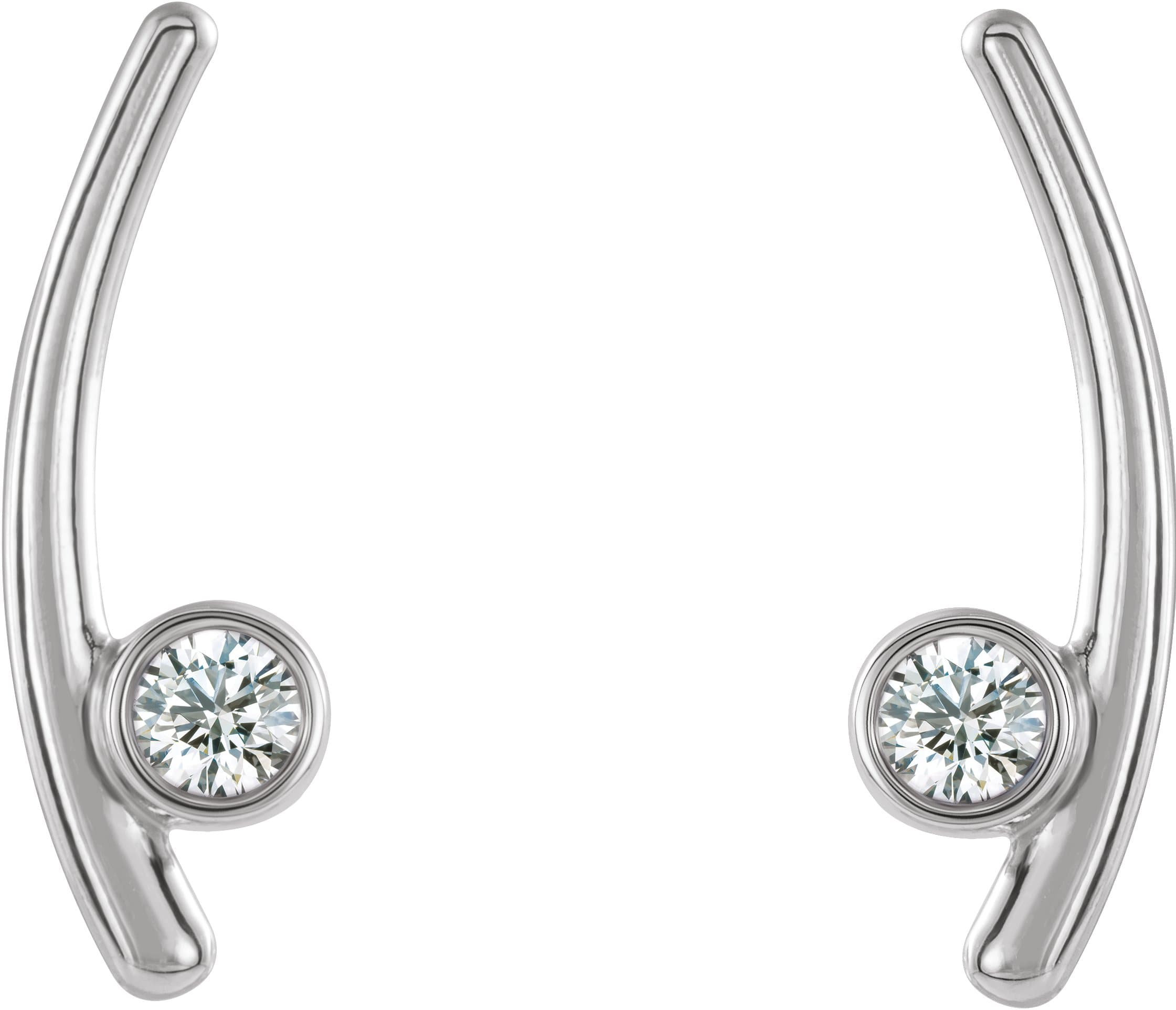 Sterling Silver 1/5 CTW Natural Diamond Ear Climbers