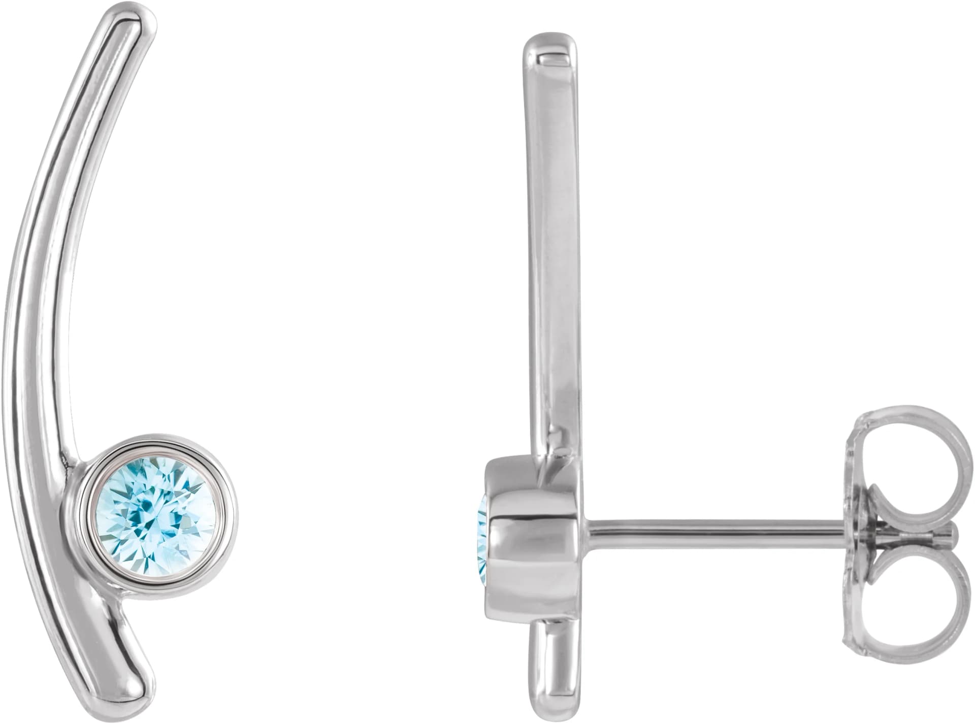 Bezel-Set Ear Climbers, view 2