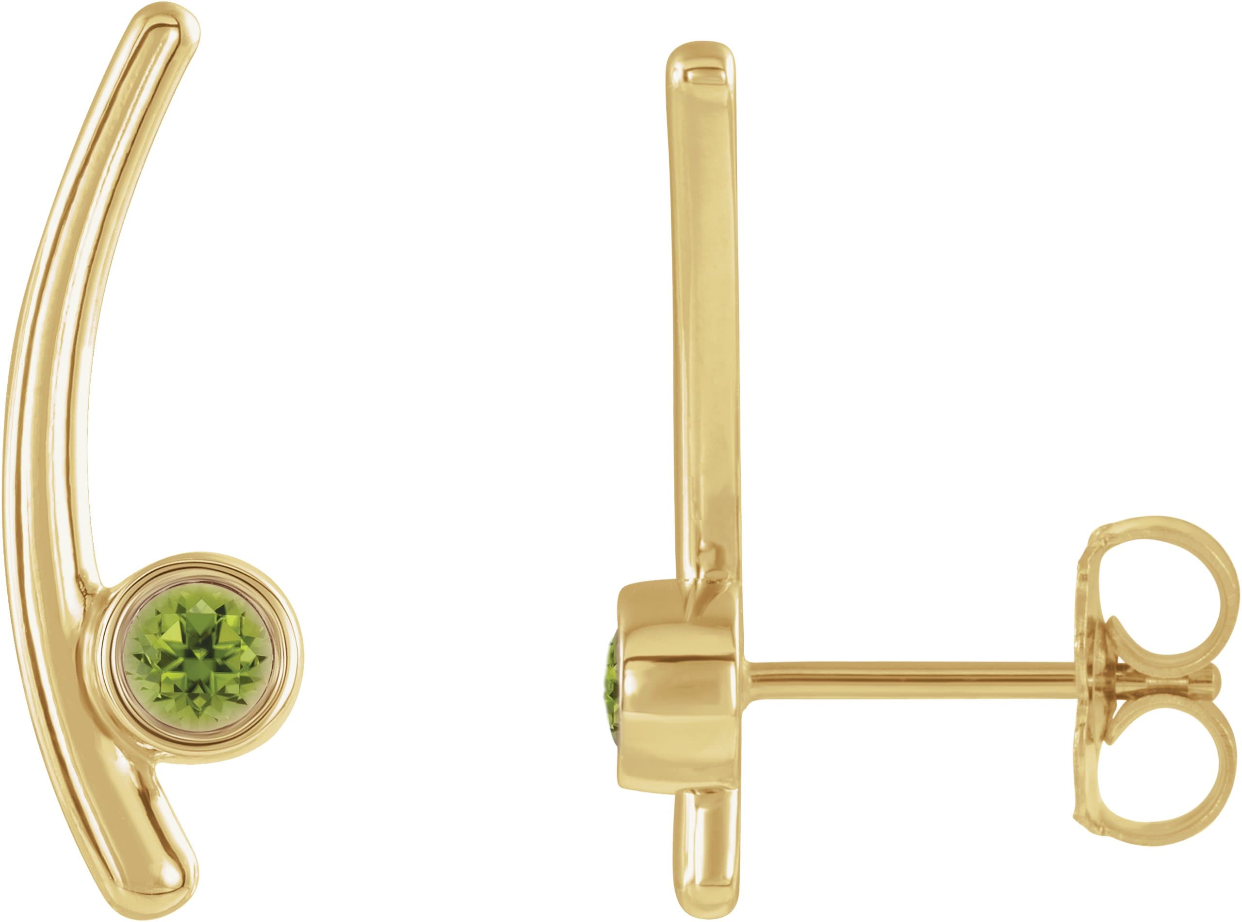14K Rose Lab-Grown Alexandrite Ear Climbers