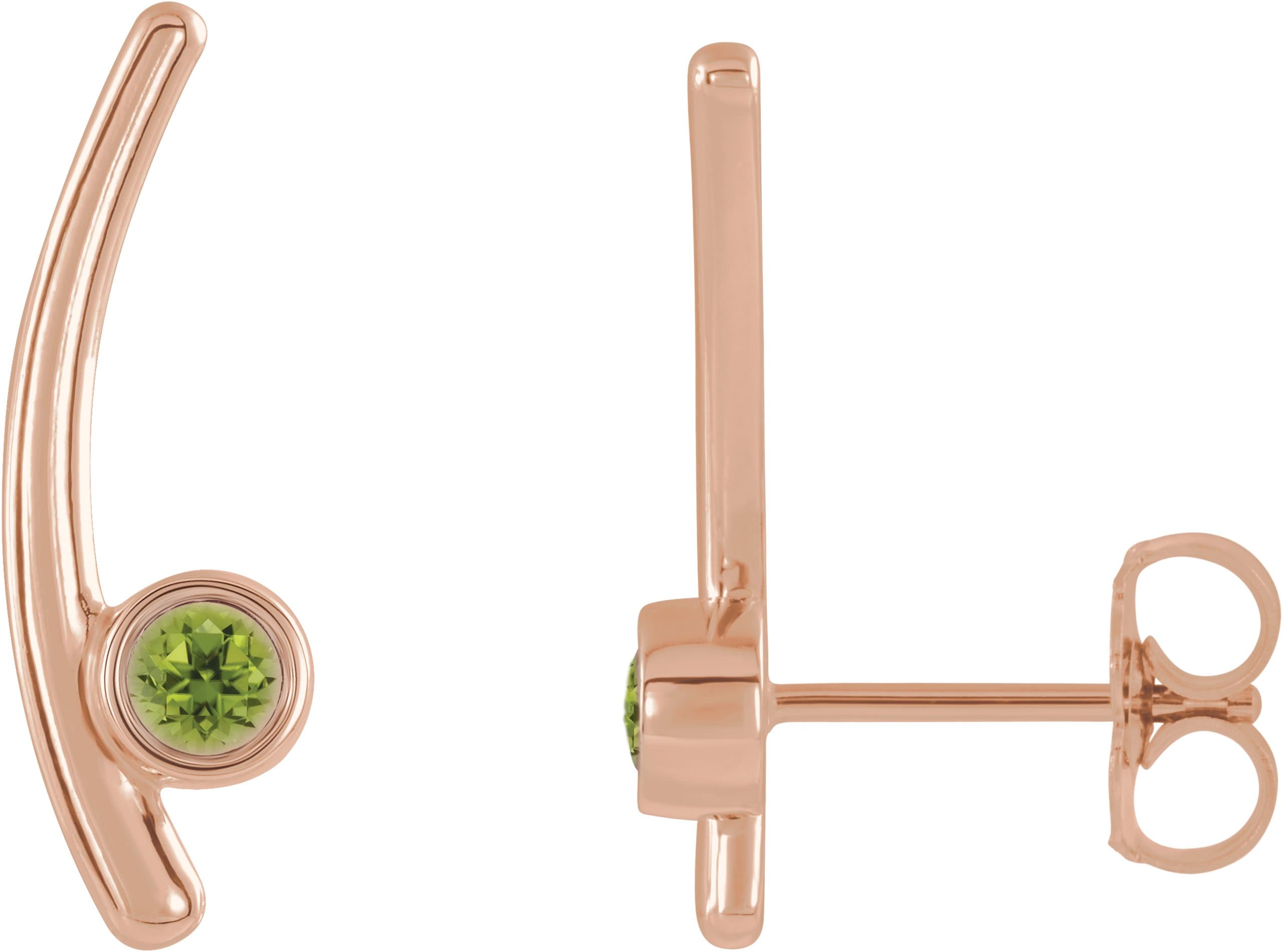 14K Rose Lab-Grown Alexandrite Ear Climbers
