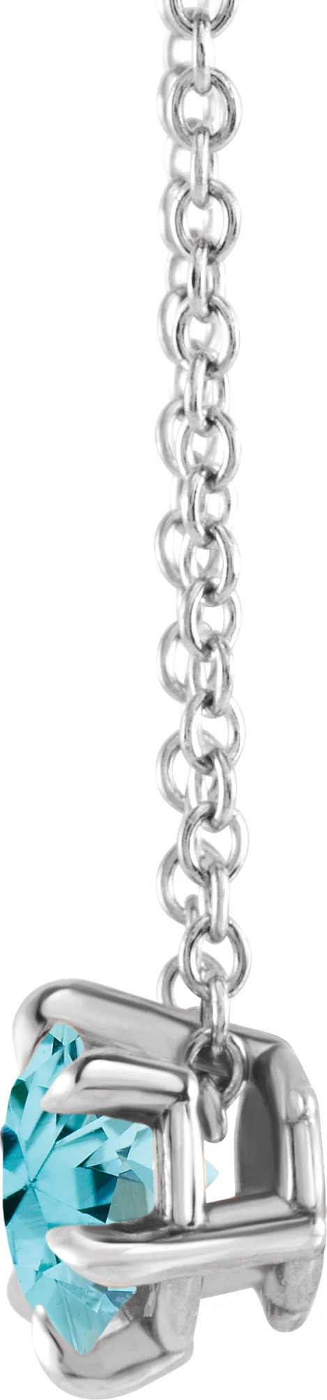 Natural Diamond Solitaire Necklace in Platinum, view 3