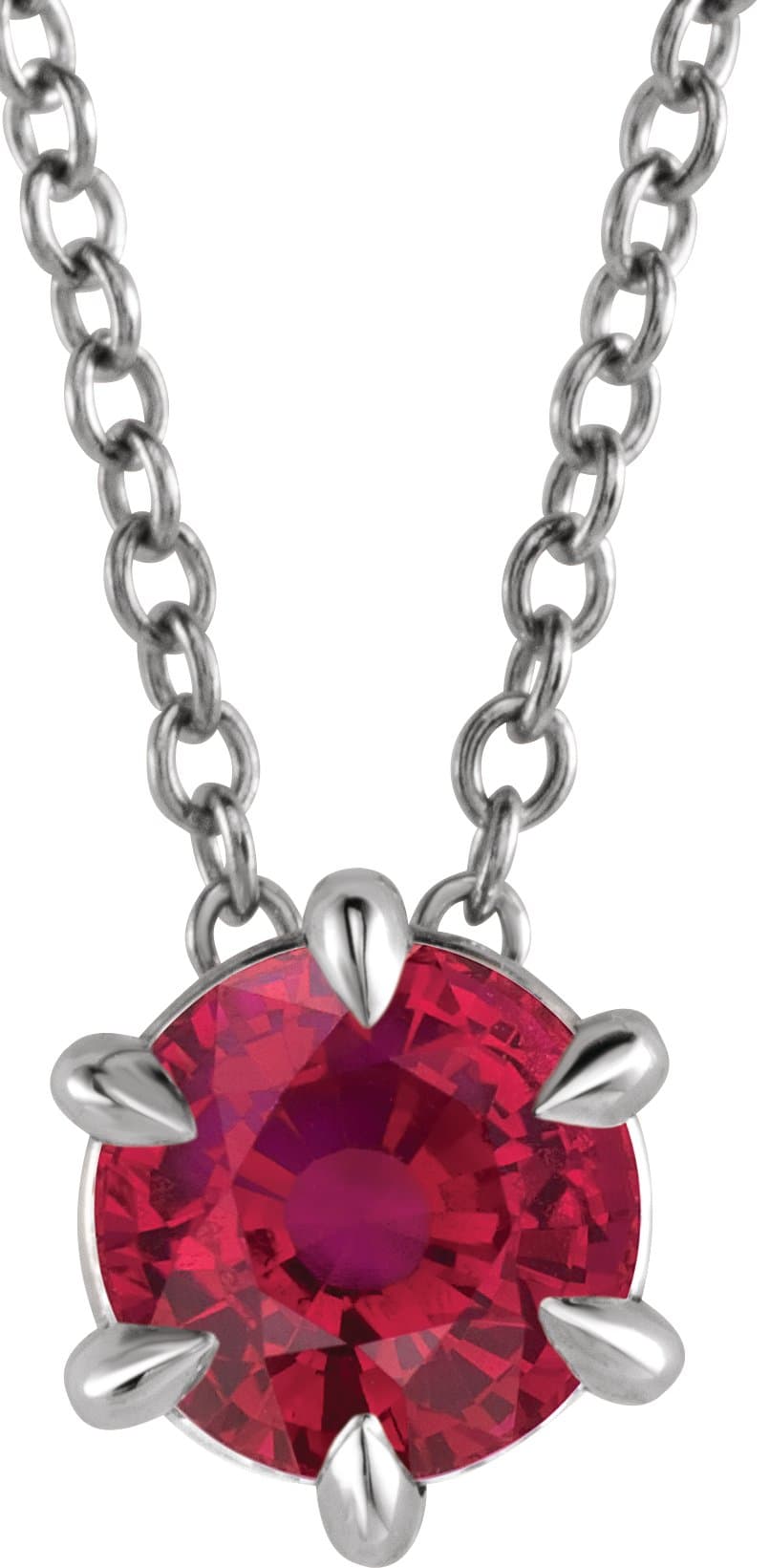 14K White Gold 1/4 CT Natural Diamond Solitaire 16-18" Necklace