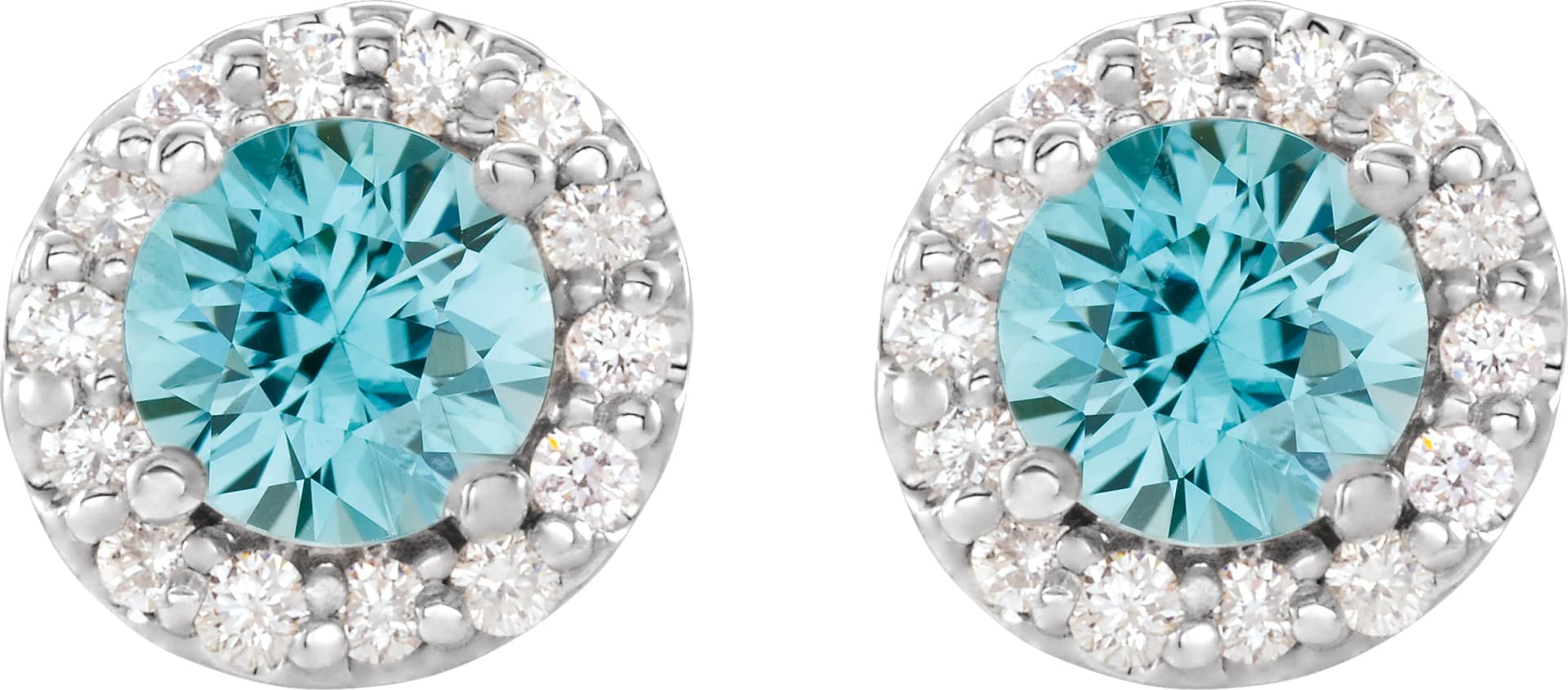 Round 4-Prong Halo-Style Earrings, view 3