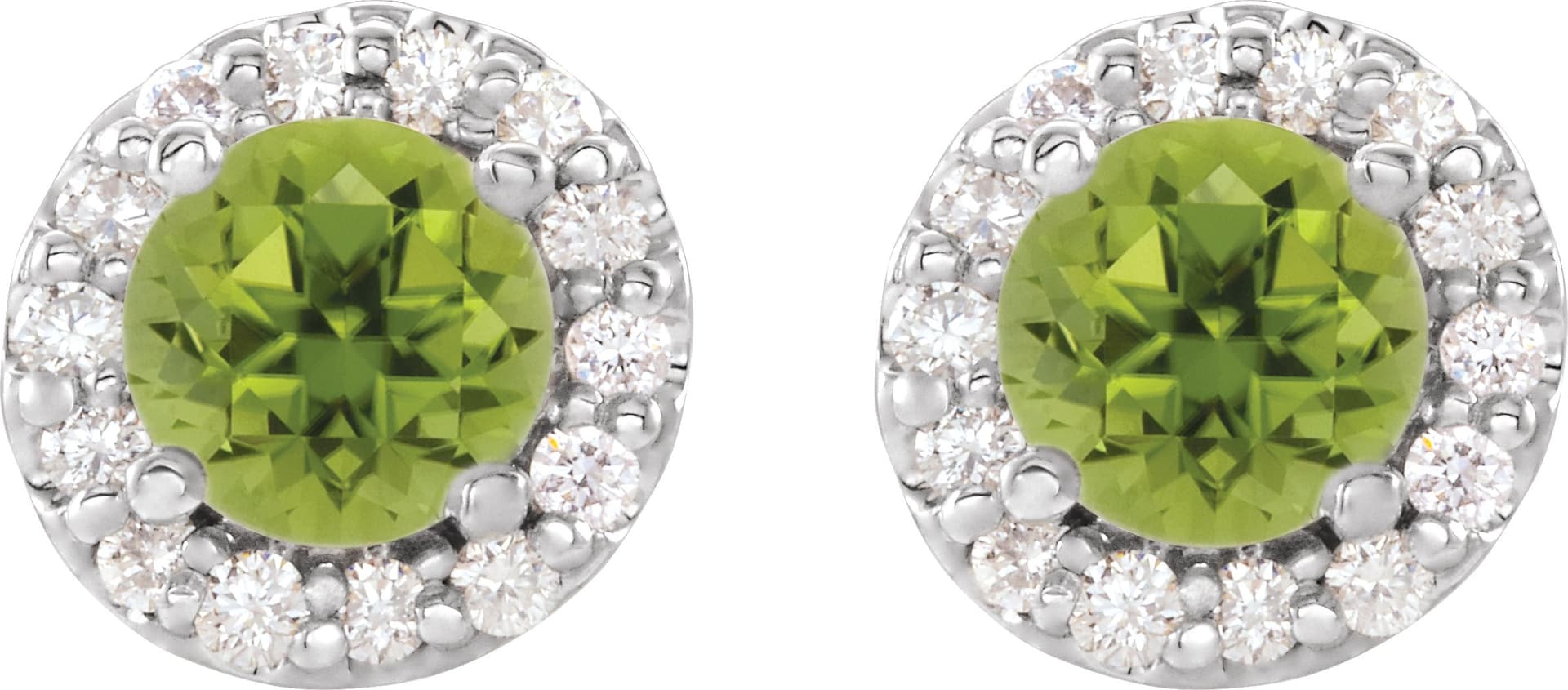 Round 4-Prong Halo-Style Earrings view 2