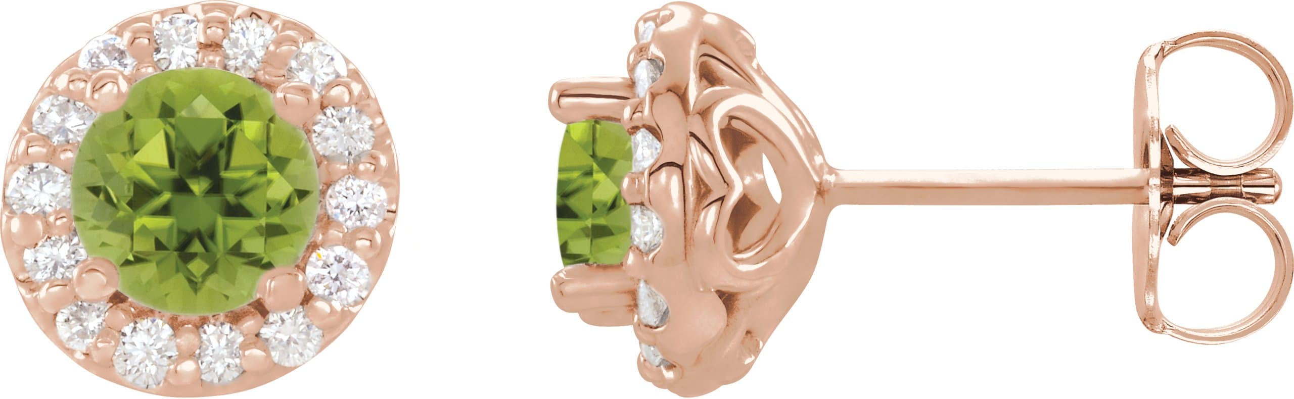 14K Rose 1 1/6 CTW Diamond Earrings