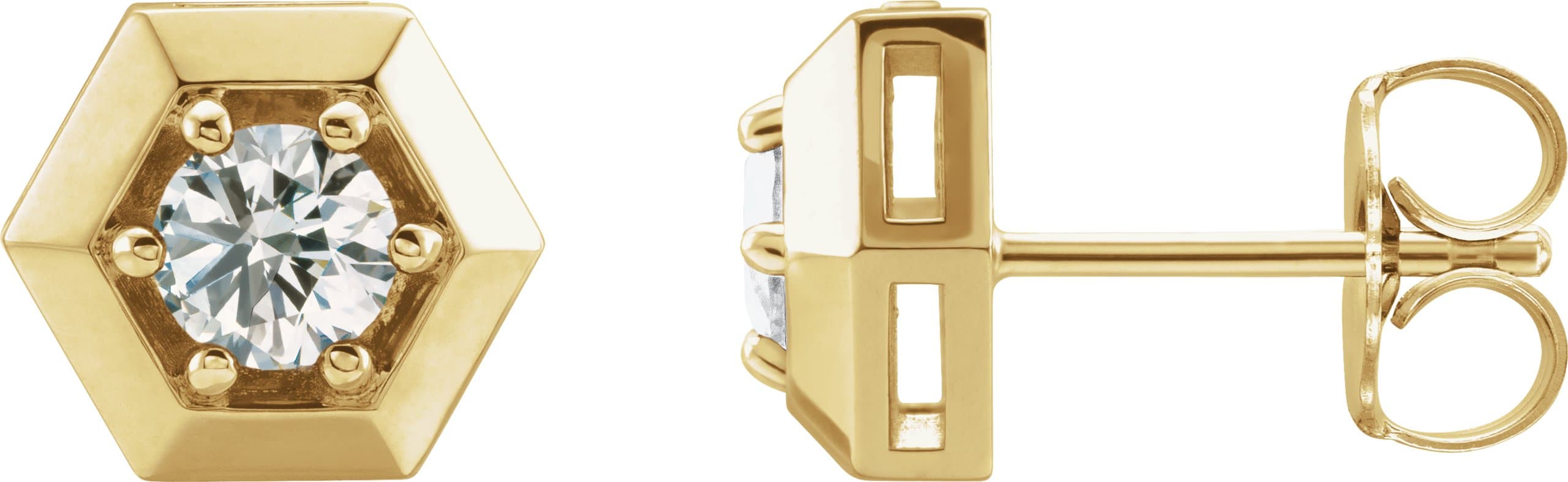 14K Yellow Gold 1/2 CTW Natural Diamond Geometric Earrings