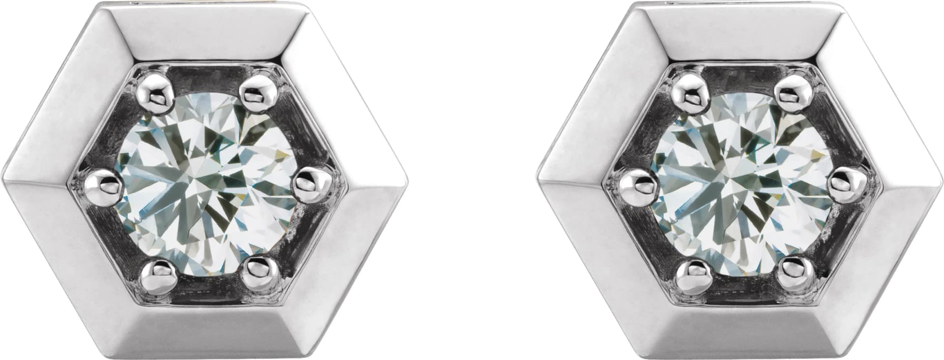 Round 3-Prong Geometric Earrings, view 3