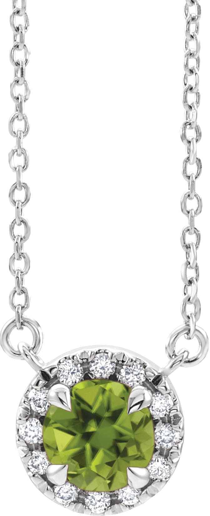 French-Set Halo-Style Necklace or Center view 1