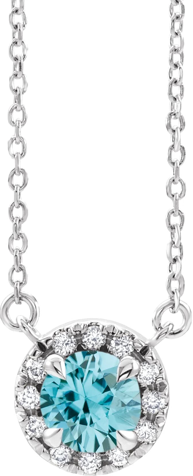 French-Set Halo-Style Necklace, view 2