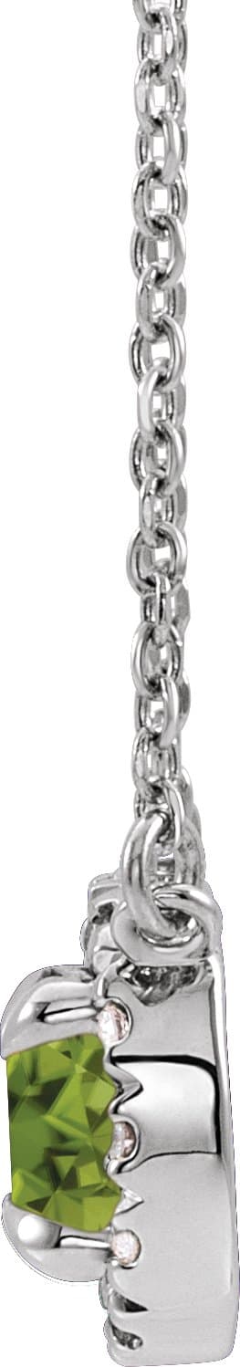 French-Set Halo-Style Necklace or Center view 2
