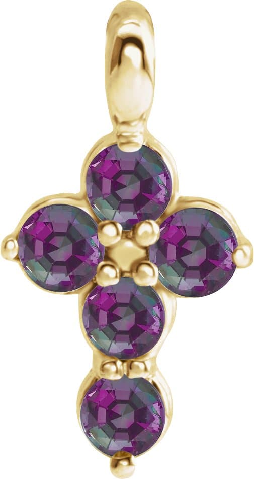 14K Yellow Gold 1/6 CTW Natural Diamond Cross Pendant