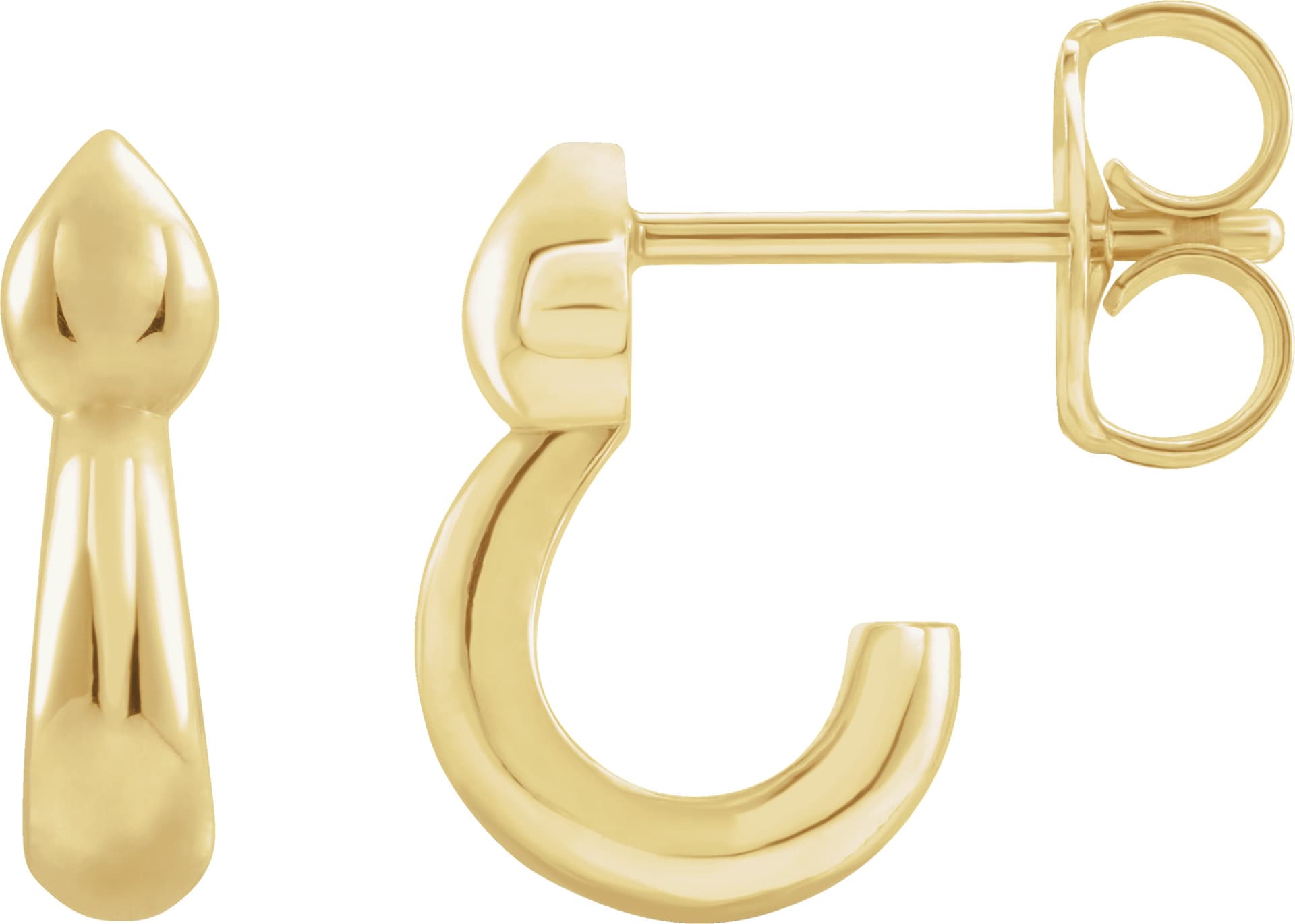 14K White J-Hoop Earrings