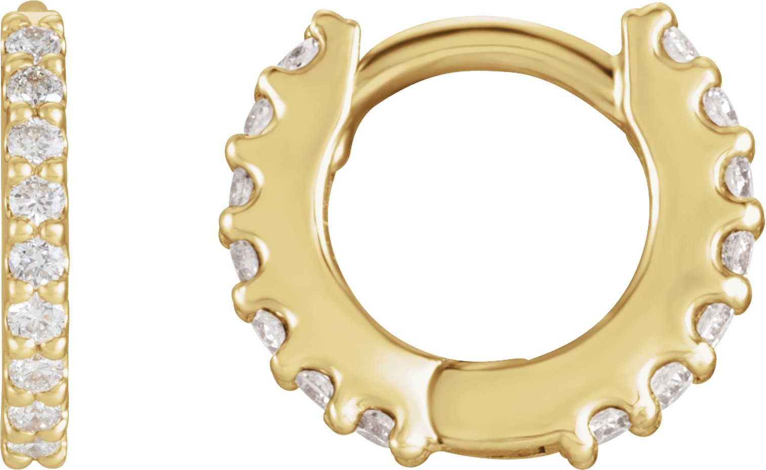 14K Rose .07 CTW Natural Diamond 8 mm Hoop Earring