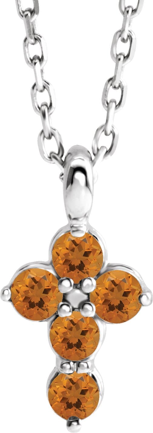 14K Rose 1/3 CTW Natural Diamond Cross 16-18 Necklace