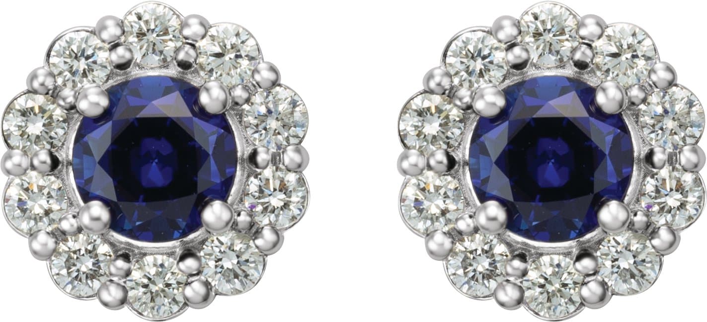 Round 4-Prong Halo-Style Earrings view 2