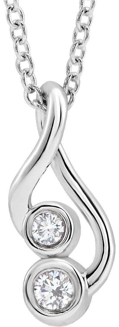 14K Rose .07 CTW Natural Diamond Hold You Forever® 16-18 Necklace