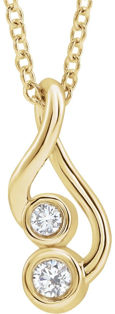 14K Rose .07 CTW Natural Diamond Hold You Forever® 16-18 Necklace