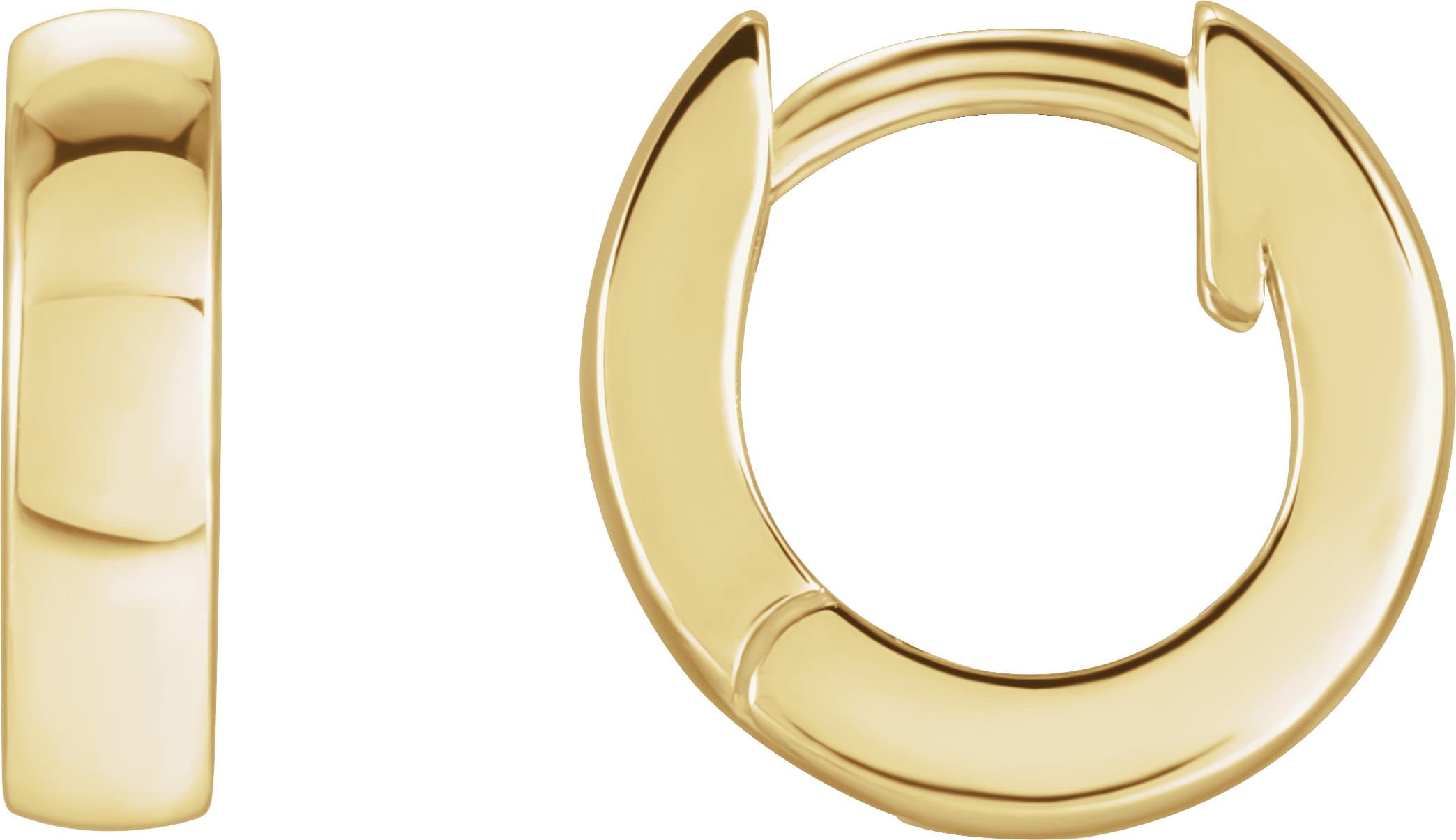 14K Rose Hinged 9.5 mm Hoop Earrings