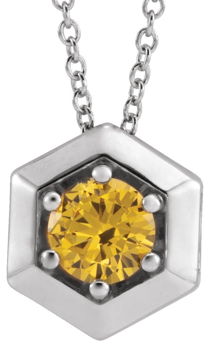 14K Rose 1/2 CT Lab-Grown Diamond Geometric 16-18 Necklace