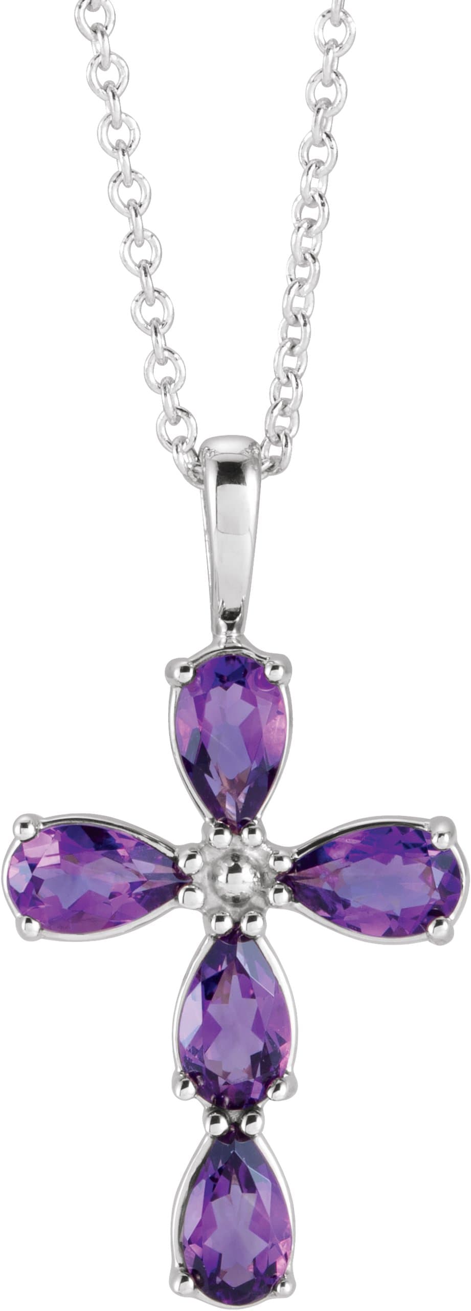 Platinum 1 CTW Natural Diamond Cross 16-18" Necklace