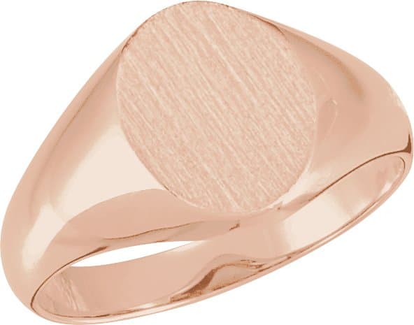 10K White 10x8 mm Oval Signet Ring