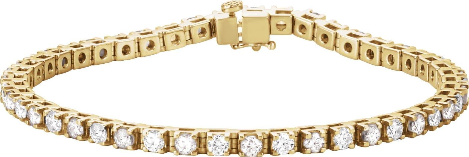 14K Rose 4 3/4 CTW Lab-Grown Diamond Line 7" Bracelet