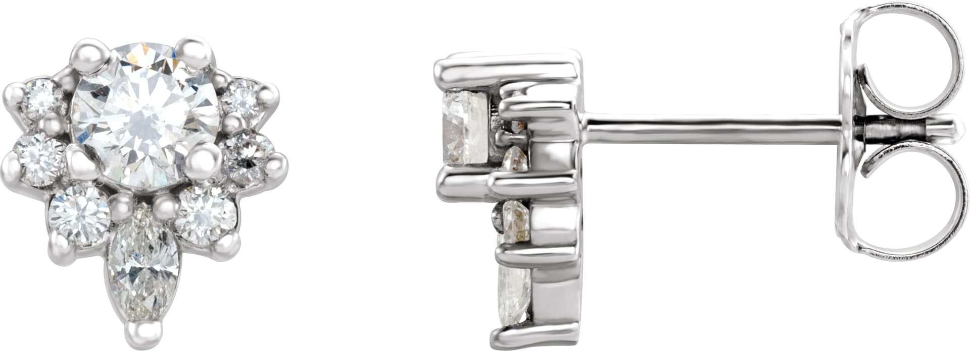 Sterling Silver 1/2 CTW Natural Diamond Earrings