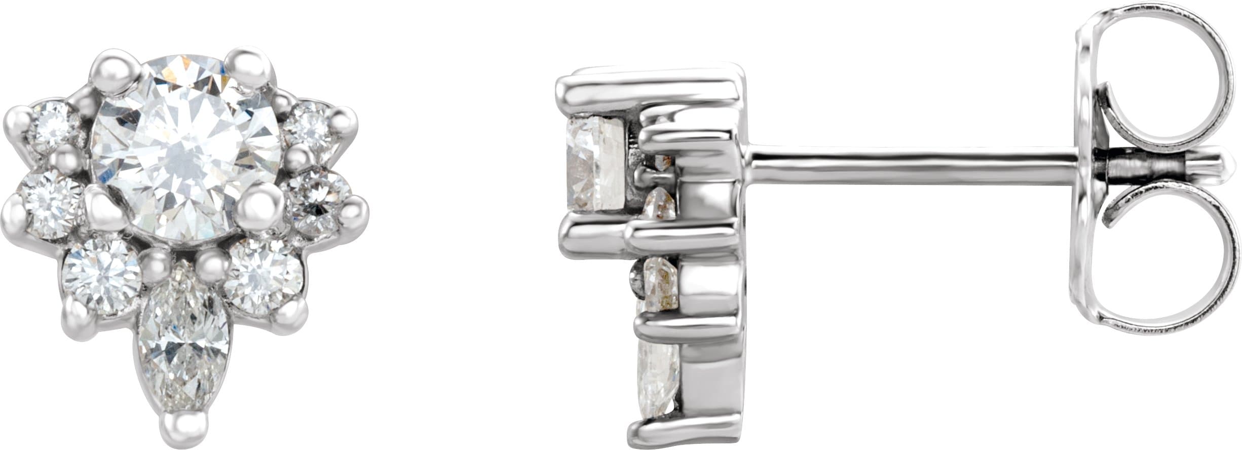 Sterling Silver 1/2 CTW Natural Diamond Earrings