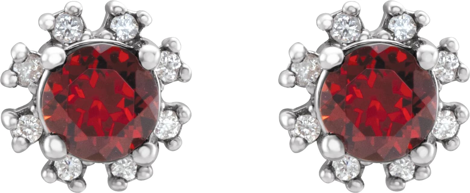 Round 4-Prong Halo-Style Earrings view 2