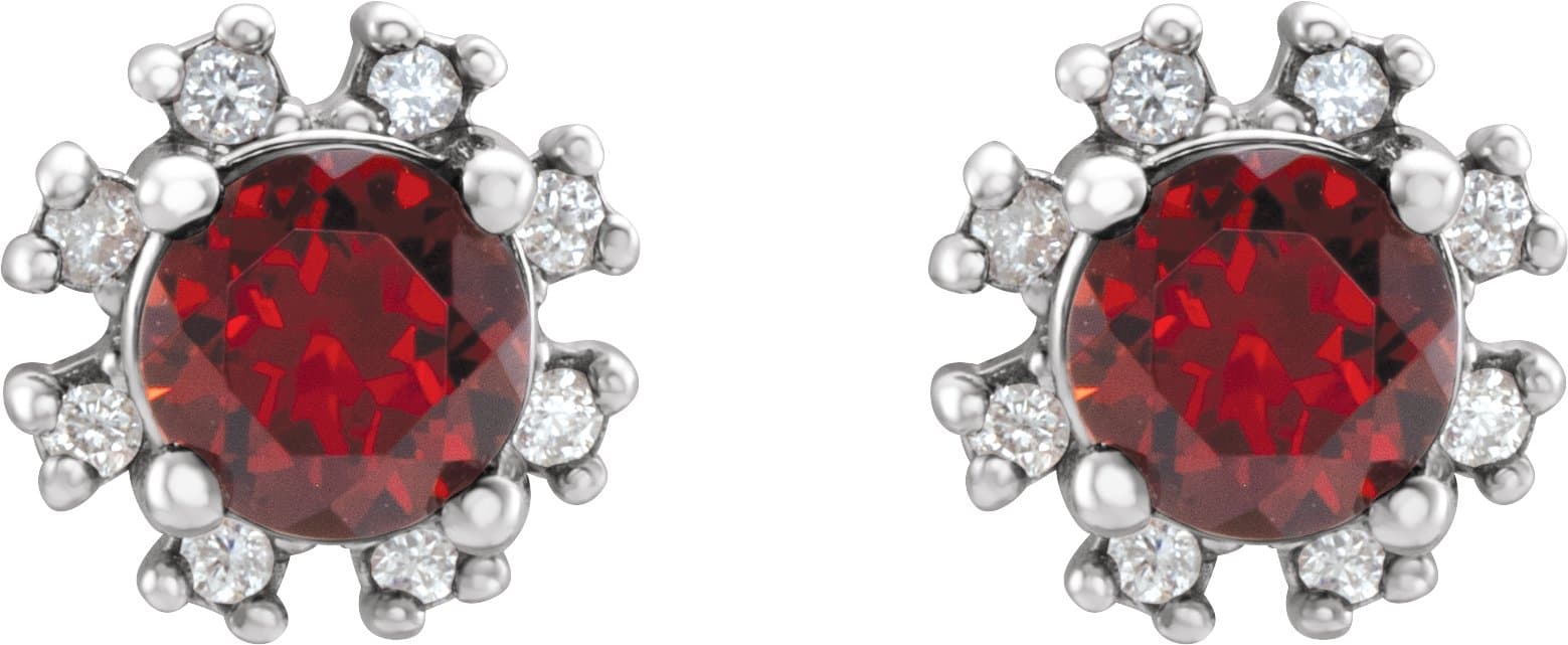 Round 4-Prong Halo-Style Earrings view 2