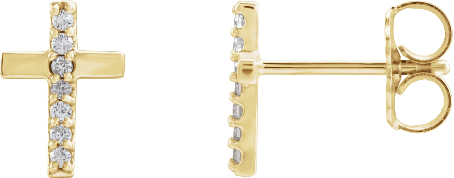 14K White .06 CTW Natural Diamond Cross Earrings